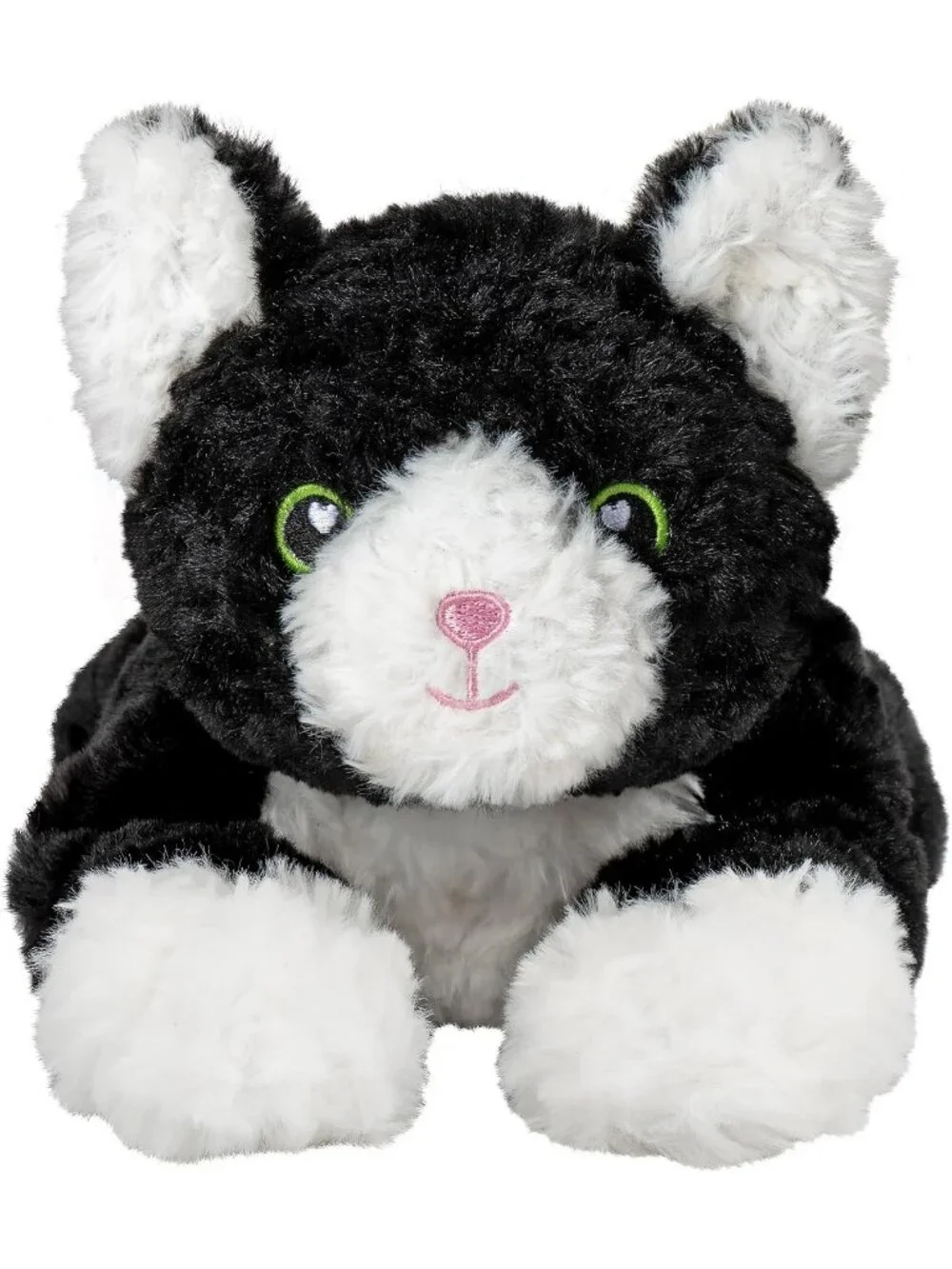 Tuxedo Cat Plush 1.5 Lb Weighted Microwavable Heating Pad Black White Toy